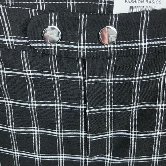 INC International Concepts Pants Black White Plaid Mid Rise Straight Leg Size 4 - Picture 8 of 13